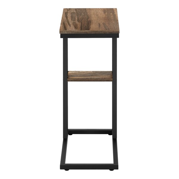 Monarch Specialties End Table, 18.25 W, 25.25 H, Particle Board, Metal, Brown - I 3673