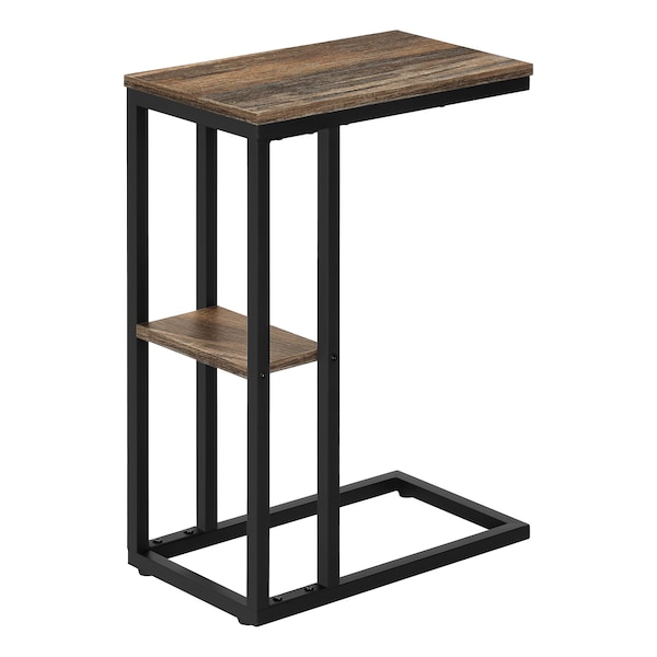 Monarch Specialties End Table, 18.25 W, 25.25 H, Particle Board, Metal, Brown - I 3673