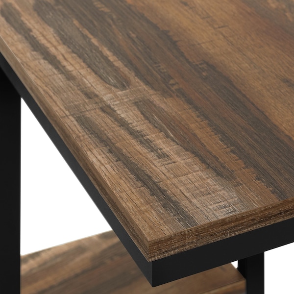 Monarch Specialties End Table, 18.25 W, 25.25 H, Particle Board, Metal, Brown - I 3673