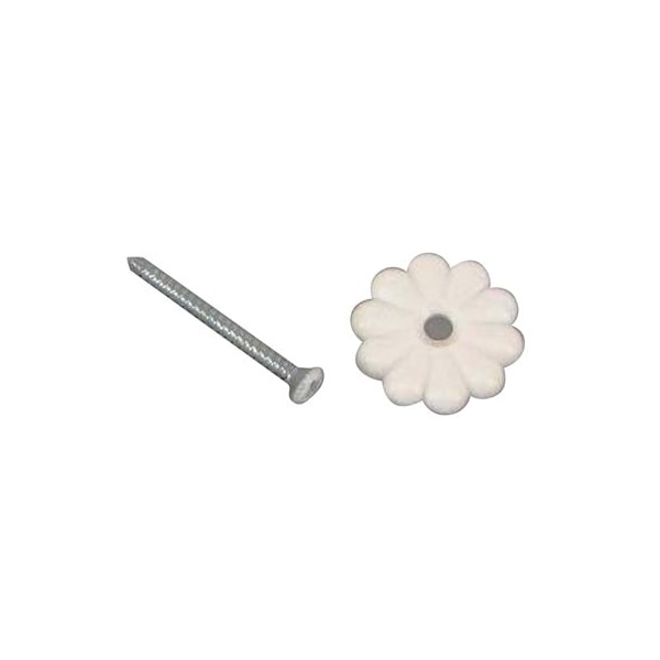 United States Hdw Mfg/U S Hardware 6PK WHT MH Roset Button - D-138C