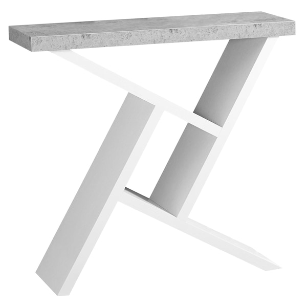 Monarch Specialties Accent Table, Console, Entryway, Narrow, Sofa, Living Room, Bedroom, Laminate, Grey, White - I 2405
