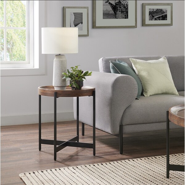 Alaterre Furniture Brookline 20" Round End Table, Medium Chestnut - AWBL1868