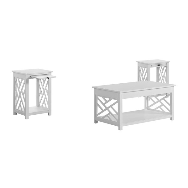 Kd Cama De Bebe 36 in. Coventry Coffee & Two End Tables with Tray Shelf - KD3242116