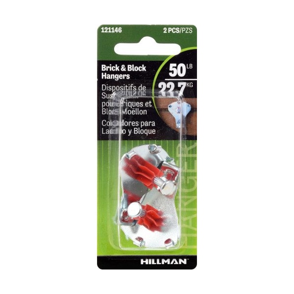 Hillman HILLMAN Zinc Brick Picture Hanger 50 lb 2 pk - 121146