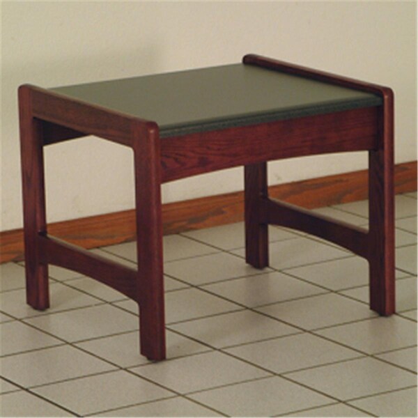 Wooden Mallet End Table with Black Granite Look Top in Mahogany - DT1-BGMH