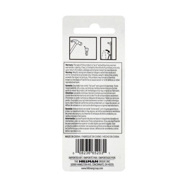 Hillman HILLMAN Antique Brass Gold Push Pin Picture Hook 20 lb 3 pk - 122292