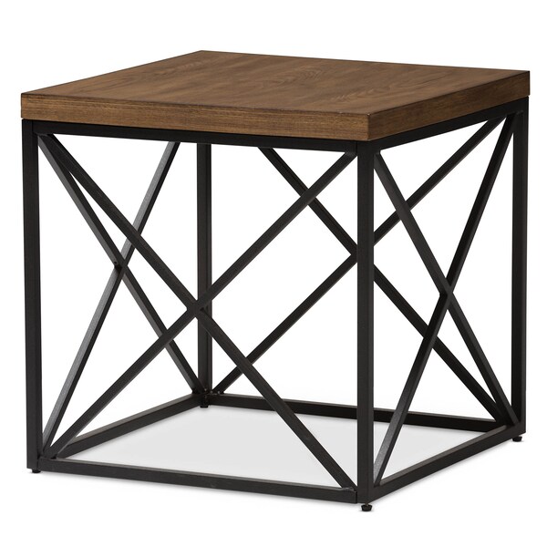 Baxton Studio Holden Vintage Industrial Antique Bronze End Table - 129-7329