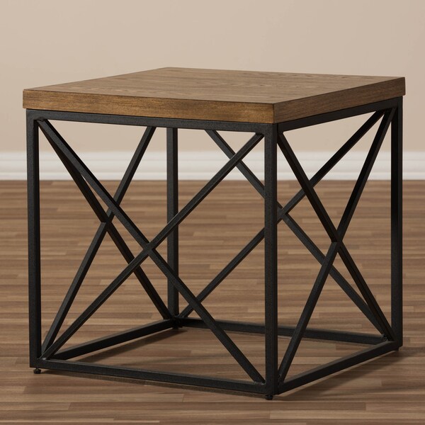 Baxton Studio Holden Vintage Industrial Antique Bronze End Table - 129-7329