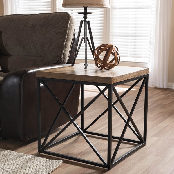 Baxton Studio Holden Vintage Industrial Antique Bronze End Table - 129-7329