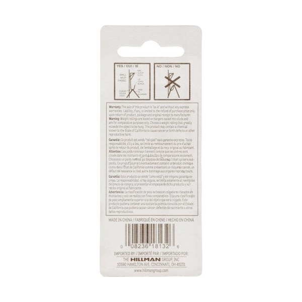 Hillman HILLMAN Zinc Silver Conventional Picture Hanger 10 lb 8 pk - 121010