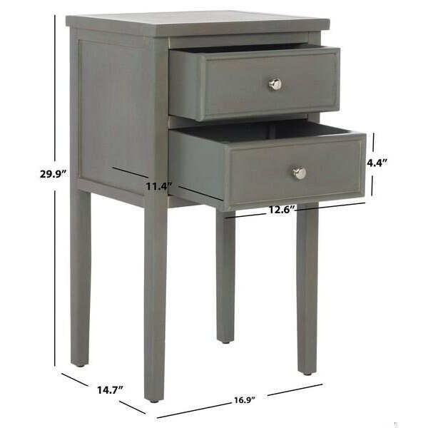 Safavieh Toby End Table- French Grey - 29.7 x 14.2 x 16.9 in. - AMH6625A