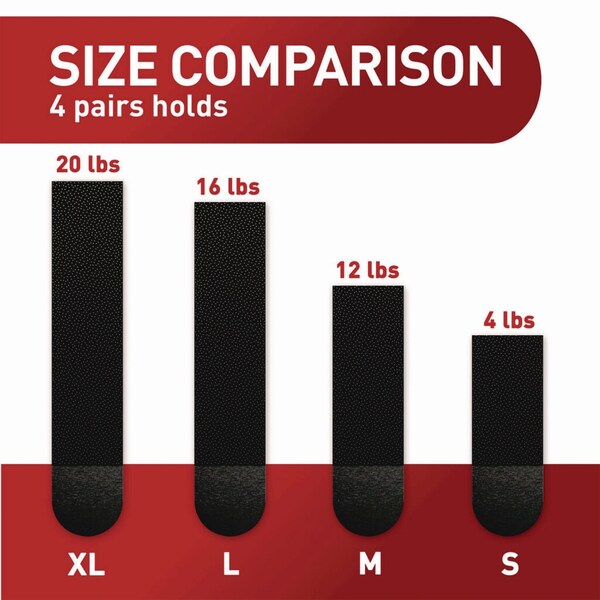Command Picture Hanging Strips, Large, Removable, Holds up to 16 lbs per 4 Pairs, 20 Strip Pairs - 17206BLK-20NA