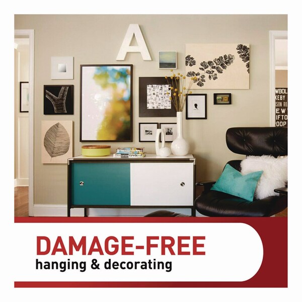 Command Picture Hanging Strips, Large, Removable, Holds up to 16 lbs per 4 Pairs, 20 Strip Pairs - 17206BLK-20NA