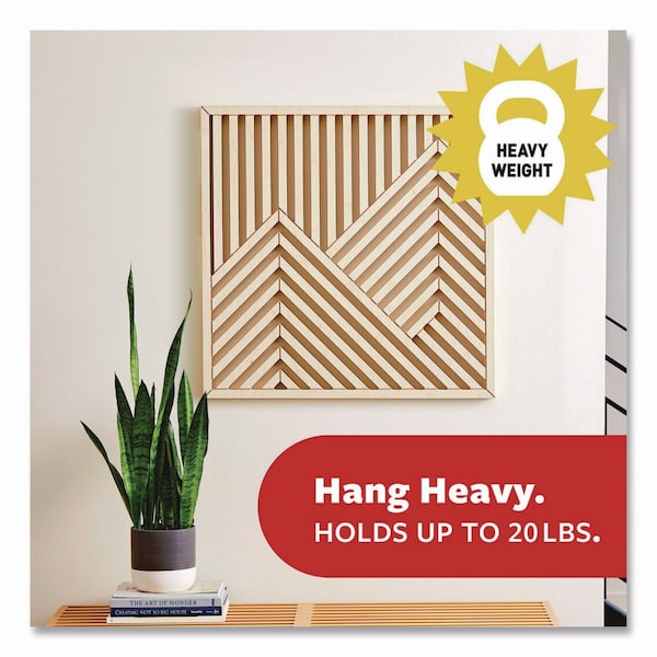 Command Picture Hanging Strips, X-Large, Removable, Holds up to 20 lbs per 4 Strips, Black, 8PK - 17217BLK-8ES