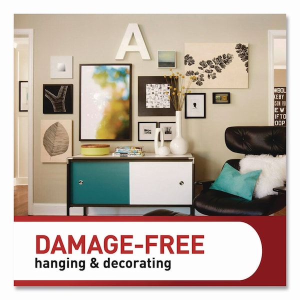 Command Picture Hanging Strips, X-Large, Removable, Holds up to 20 lbs per 4 Strips, Black, 8PK - 17217BLK-8ES
