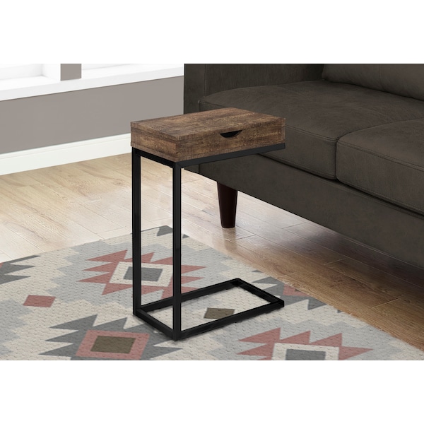 Monarch Specialties Accent Table - Brown Reclaimed Wood-Look / Black / Drawer - I 3406