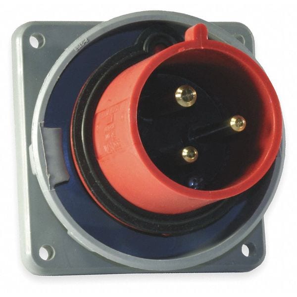 Entrada de clavija y receptáculo IEC Hubbell, 30A, 480V, Rojo - HBL330B7W