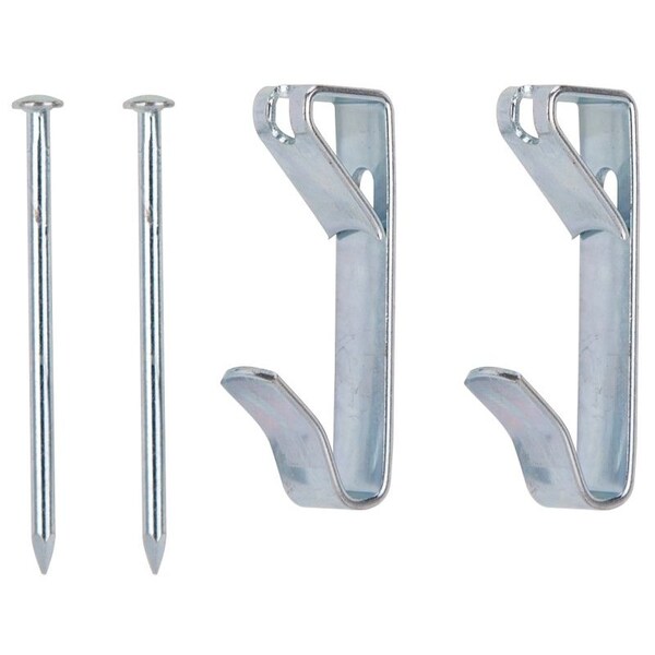 Prosource Picture Hanger, 100 lb, Steel, Zinc, Zinc, Nail-In Mounting - PH-121100-PS