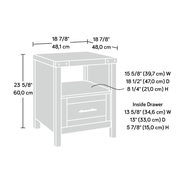 Sauder 18.94 in W X 18.9 in L X 23.62 in H - 427326