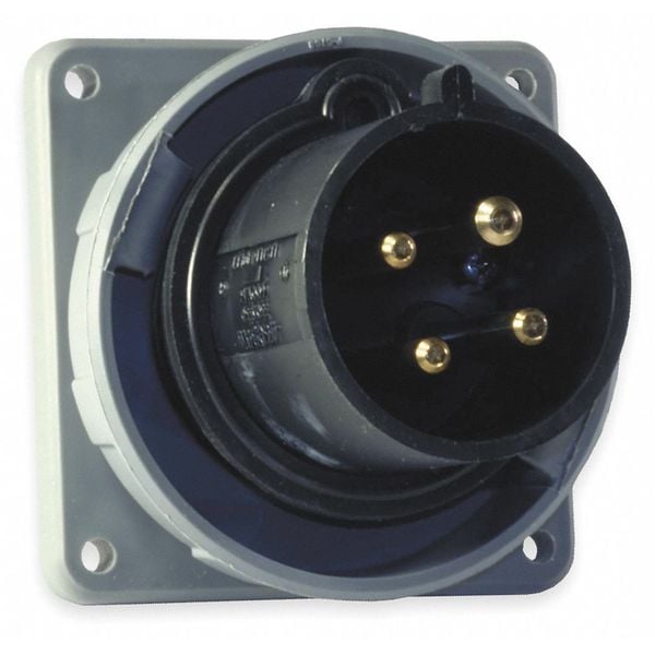 Entrada de clavija y receptáculo IEC de Hubbell, 100A, 600V, negro - HBL4100B5W