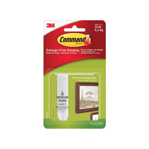 Bsc Preferred 3M 17204 Command Picture Hanging Strips - Medium s/Case, 4PK - BUY00012205