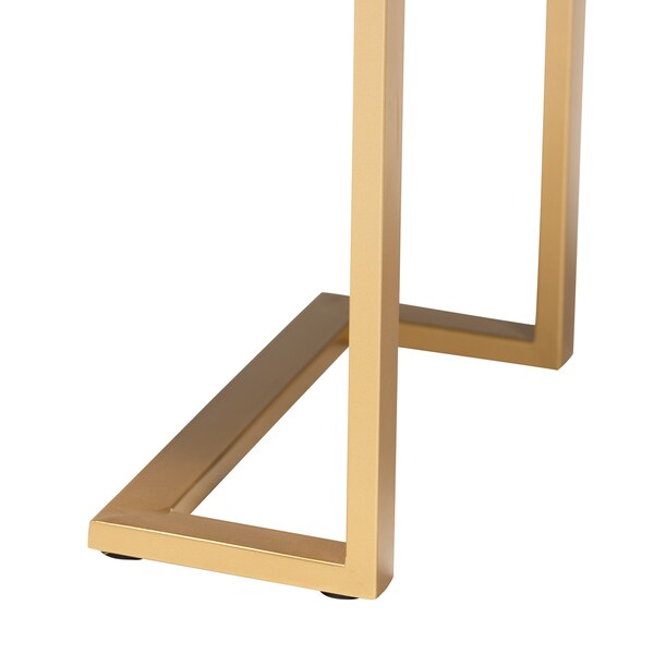 Baxton Studio End Table, 18.9 W, 13.8 L, 22 H, MDF, Metal "Iron", Black/Gold - 221-12457-ZORO