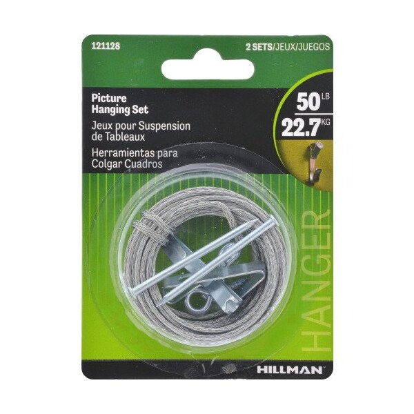 Hillman HILLMAN Steel-Plated Conventional Picture Hanging Set 50 lb 2 pk - 121128