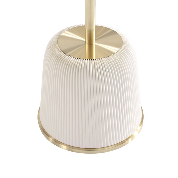 Manhattan Comfort Round End Table, 15.75 in L, Stainless Steel, Cream - ET004-CR