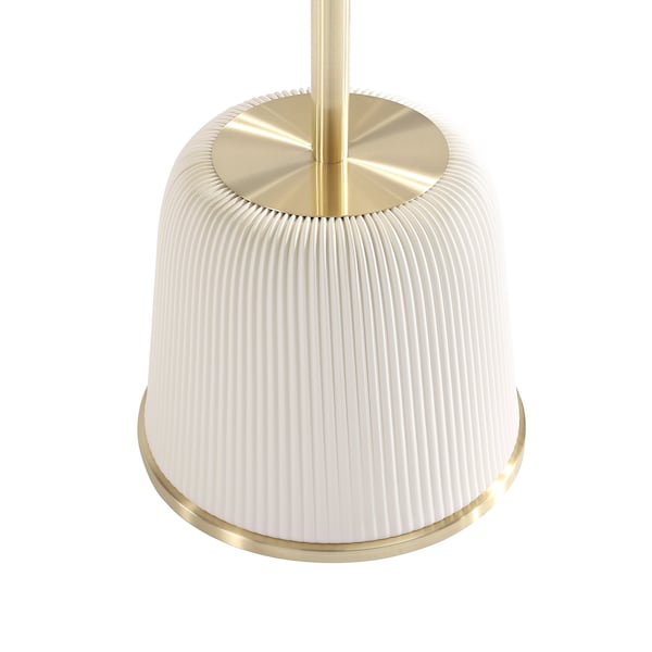 Manhattan Comfort Round End Table, 15.75 in L, Stainless Steel, Cream - 2-ET004-CR