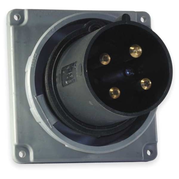 Entrada de clavija y enchufe IEC de Hubbell, 30A, 600V, Negro - HBL430B5W