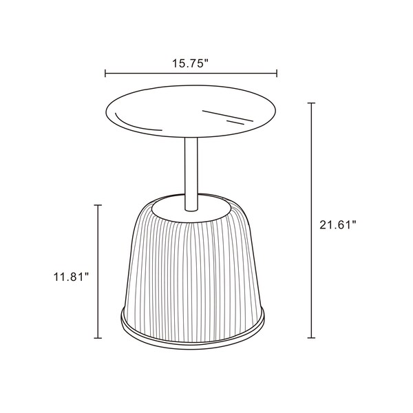 Manhattan Comfort Round End Table, 15.75 in L, Stainless Steel, Orange - ET004-OR