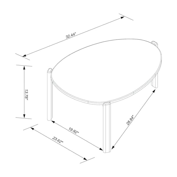 Manhattan Comfort Round Oval End and Coffee Table Set of 2, 50.55 in L, MDF, Greige - 2-82735-OW