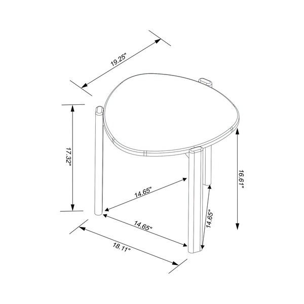 Manhattan Comfort Round Oval End and Coffee Table Set of 2, 50.55 in L, MDF, Greige - 2-82735-OW