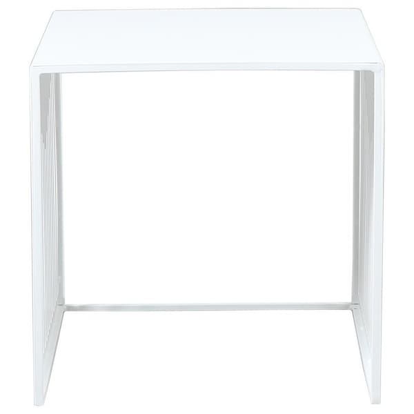 Leisuremod Square 15.8 in W, 15.8 in L, Steel, White - CT15W