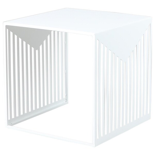 Leisuremod Square 15.8 in W, 15.8 in L, Steel, White - CT15W
