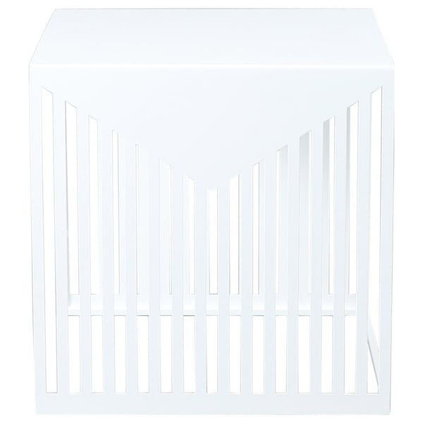Leisuremod Square 15.8 in W, 15.8 in L, Steel, White - CT15W