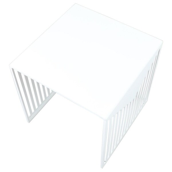 Leisuremod Square 15.8 in W, 15.8 in L, Steel, White - CT15W
