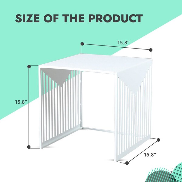 Leisuremod Square 15.8 in W, 15.8 in L, Steel, White - CT15W