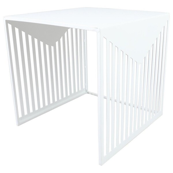 Leisuremod Square 15.8 in W, 15.8 in L, Steel, White - CT15W
