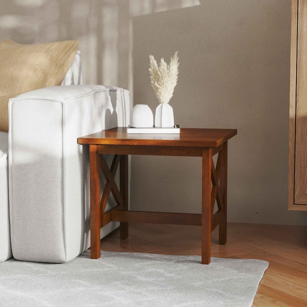 Flash Furniture Square 21.75 W, 21.75 L, Rubberwood (Parawood), Walnut - LFS-4002-WAL-GG