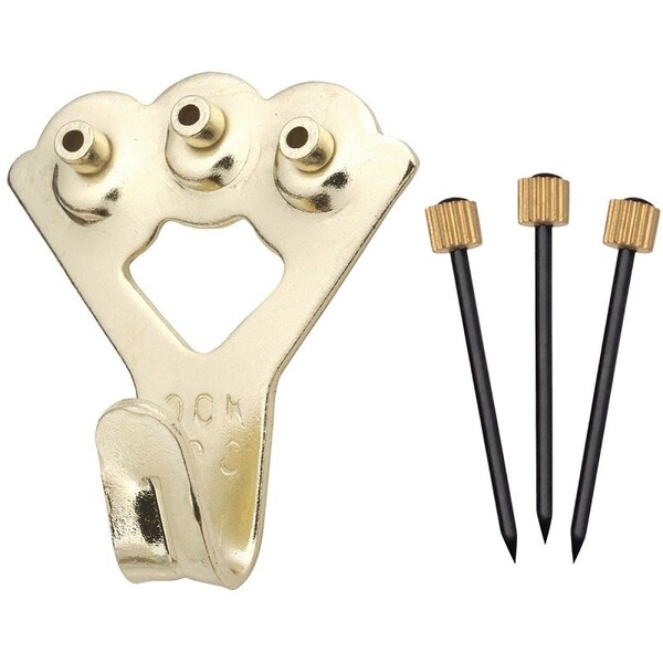 Ook Picture Hanger, 100 lb, Steel, Brass, Gold - 50027