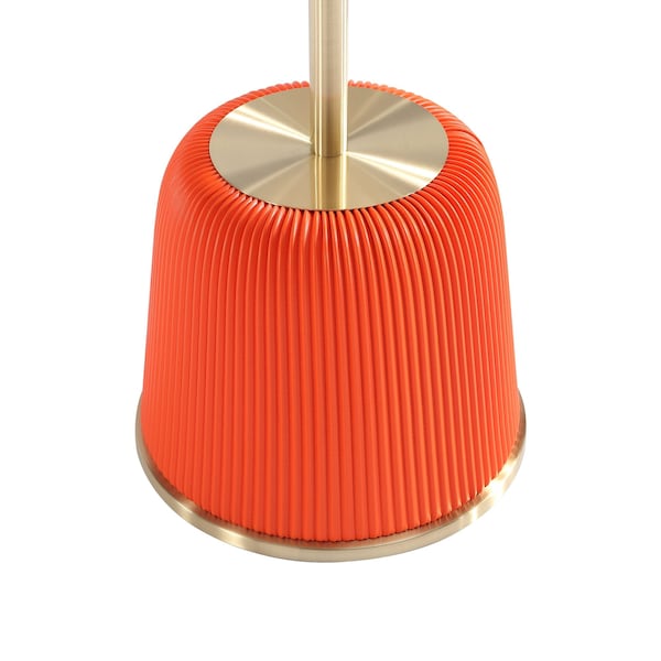 Manhattan Comfort Round End Table, 15.75 in L, Stainless Steel, Orange - 2-ET004-OR
