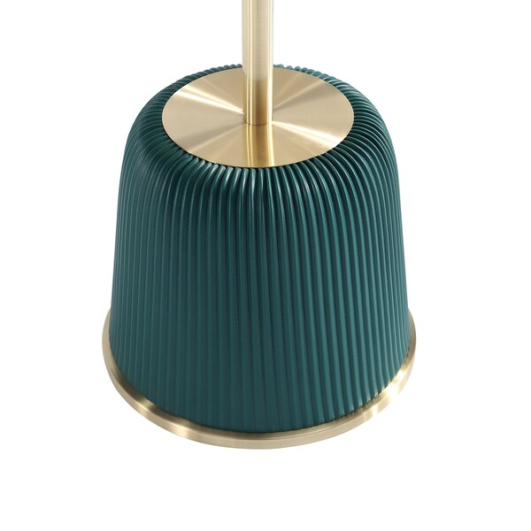 Manhattan Comfort Round End Table, 15.75 in L, Stainless Steel, Green - 2-ET004-GR