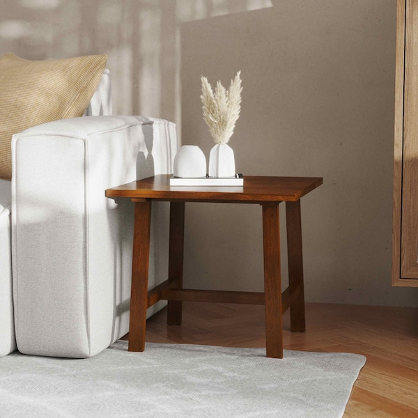 Flash Furniture Square 21.75 W, 21.75 L, Rubberwood (Parawood), Walnut - LFS-4005-WAL-GG