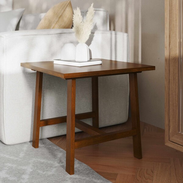 Flash Furniture Square 21.75 W, 21.75 L, Rubberwood (Parawood), Walnut - LFS-4005-WAL-GG