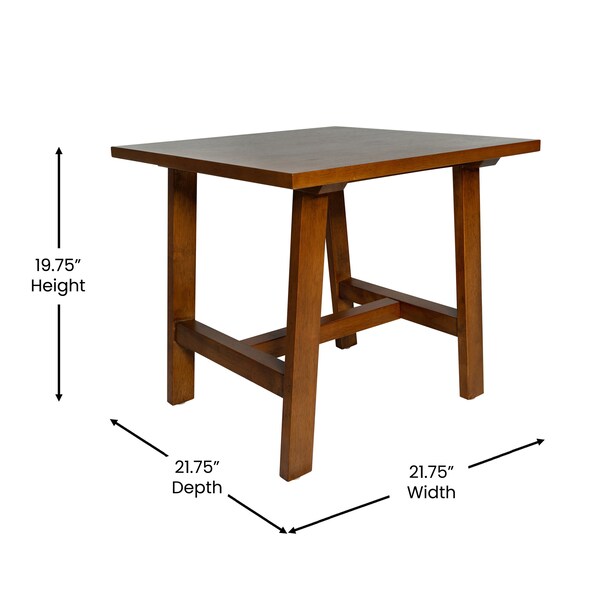 Flash Furniture Square 21.75 W, 21.75 L, Rubberwood (Parawood), Walnut - LFS-4005-WAL-GG