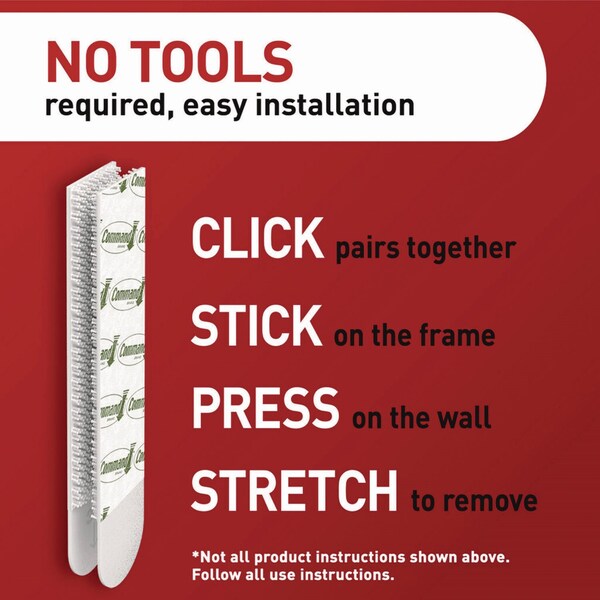 Command Picture Hanging Strips, X-Large, Removable, Holds up to 20 lbs per 4 Pairs, 16 Strip Pairs/Pack - 17217BLK-16NA
