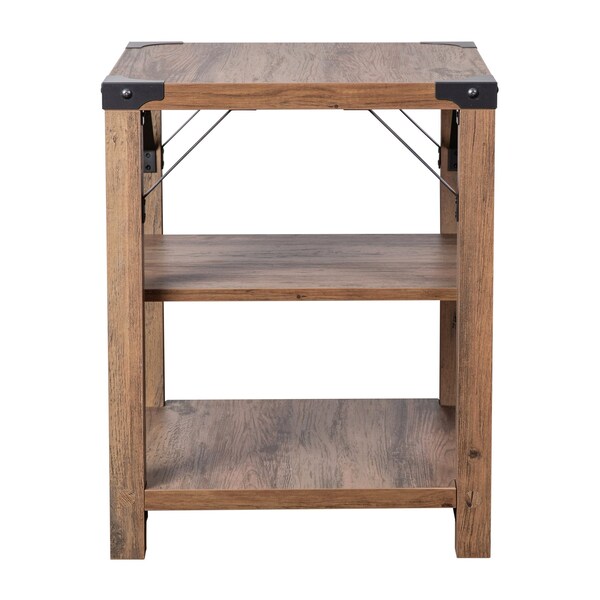 Flash Furniture 17.5 W, 17.5 L, 22 H, Engineered Wood, Rustic Oak - ZG-035-OAK-GG