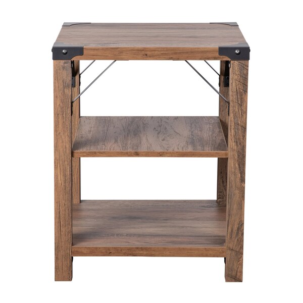 Flash Furniture 17.5 W, 17.5 L, 22 H, Engineered Wood, Rustic Oak - ZG-035-OAK-GG