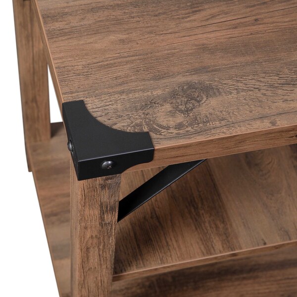 Flash Furniture 17.5 W, 17.5 L, 22 H, Engineered Wood, Rustic Oak - ZG-035-OAK-GG